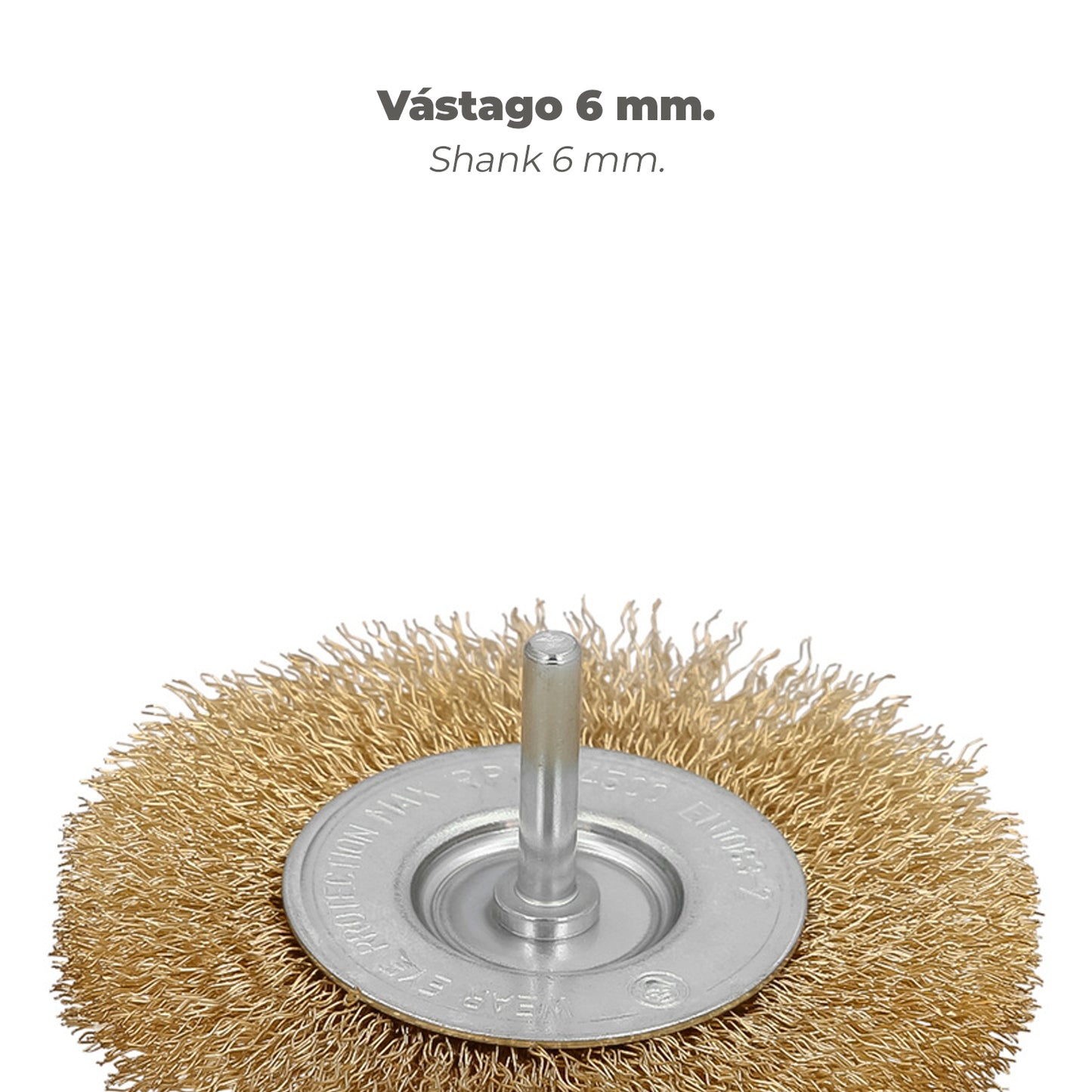 Escova de Aço Latão para Furadeira. Disco Ø 100 mm. Escova de broca de fio de latão de haste de 1/4 ", escova de limpeza, escova de polimento.