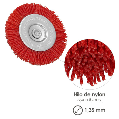 Cepillo Nylon Disco Ø 75 mm. 1/4".