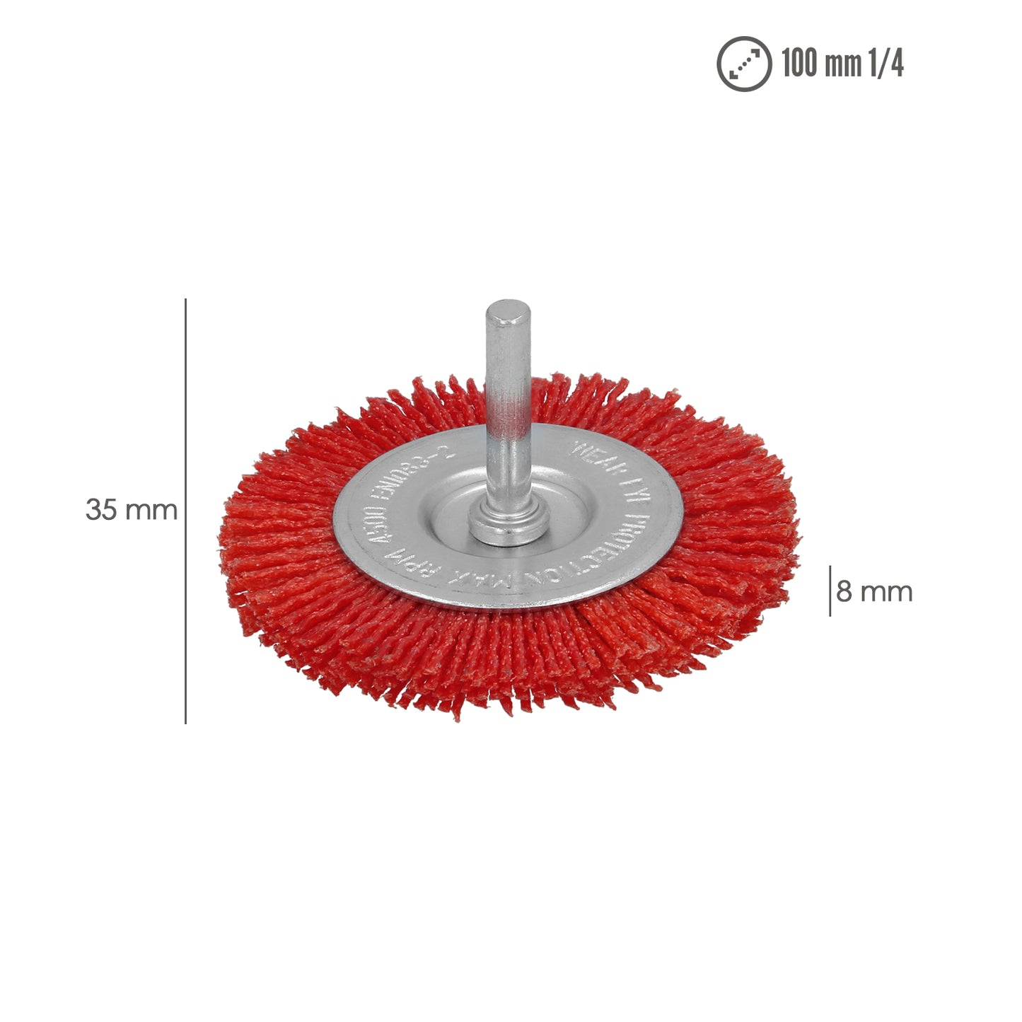 Cepillo Nylon Disco Ø100 mm. 1/4". Lijar y Pulir Madera, Metal, Acero Inoxidable, Cepillo Taladro, Cepillo Pulir, Cepillo Lijar