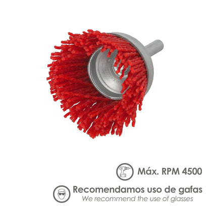 Cepillo Nylon Taza Ø 50 mm. 1/4". Cepillo De Lijado Nailon. Cepillo Para Taladro De Nailon, Cepillo De Alambre Abrasivo De Nylon