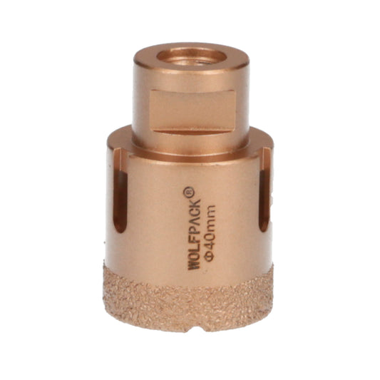 Coroa de Diamante para Rebarbadora Ø 40 mm. Conexão de rosca M14. Corte Seco