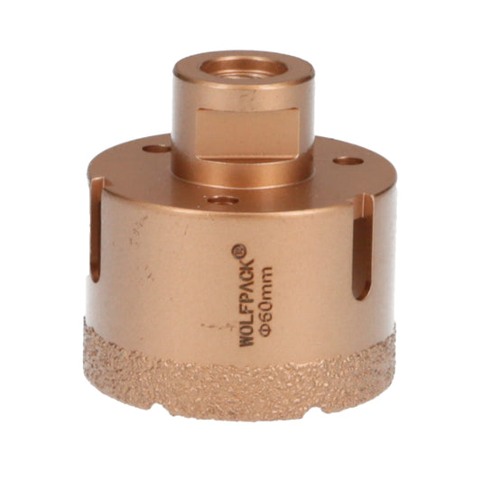 Coroa de Diamante para Rebarbadora Ø 60 mm. Conexão de rosca M14. Corte Seco