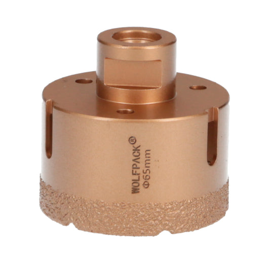 Coroa de Diamante para Rebarbadora Ø 65 mm. Conexão de rosca M14. Corte Seco