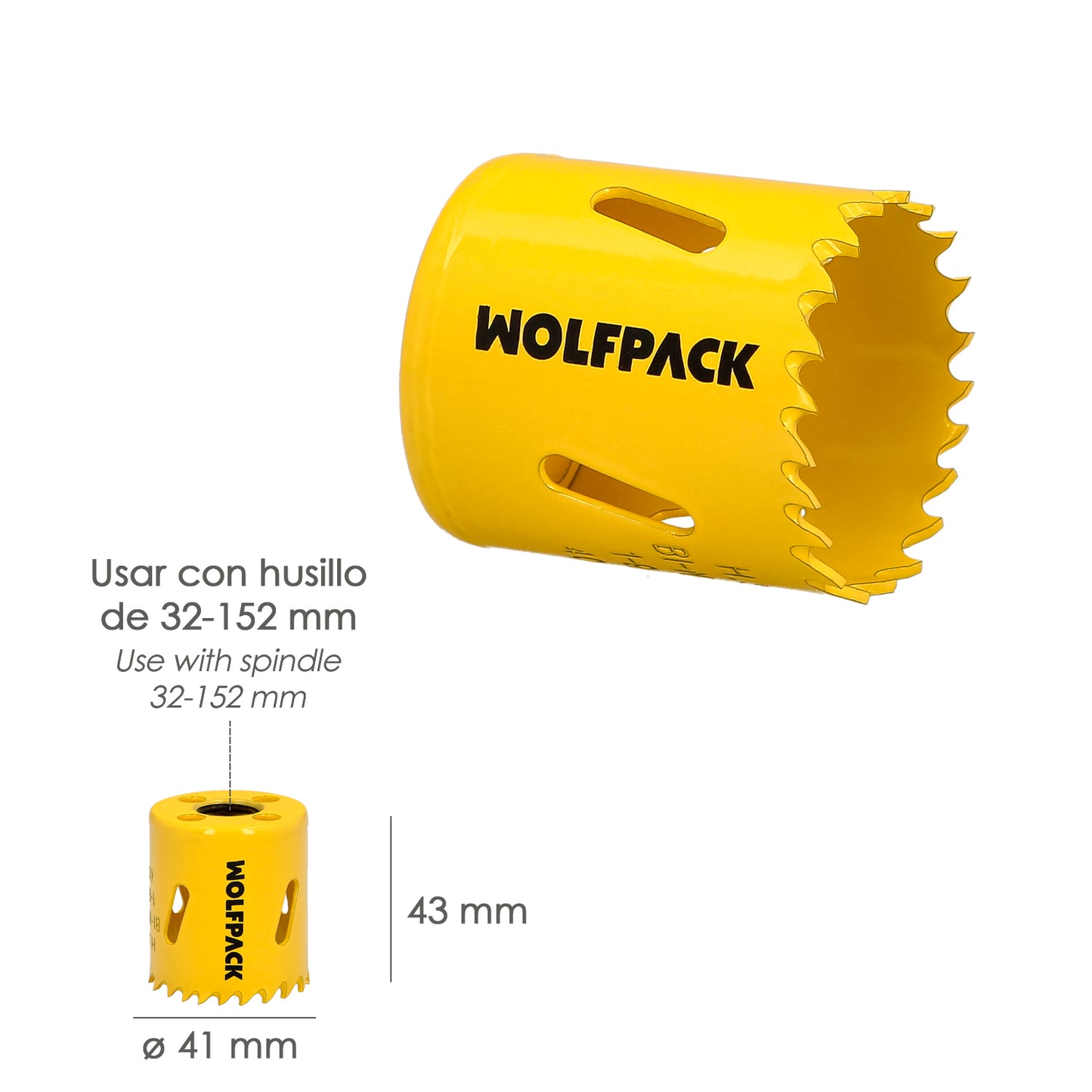 Corona Sierra Bimetal Ø 41 mm. Templado Termico, Base Reforzada. Corona Madera, Broca Agujeros Madera, Acero, Hierro, Plasticos