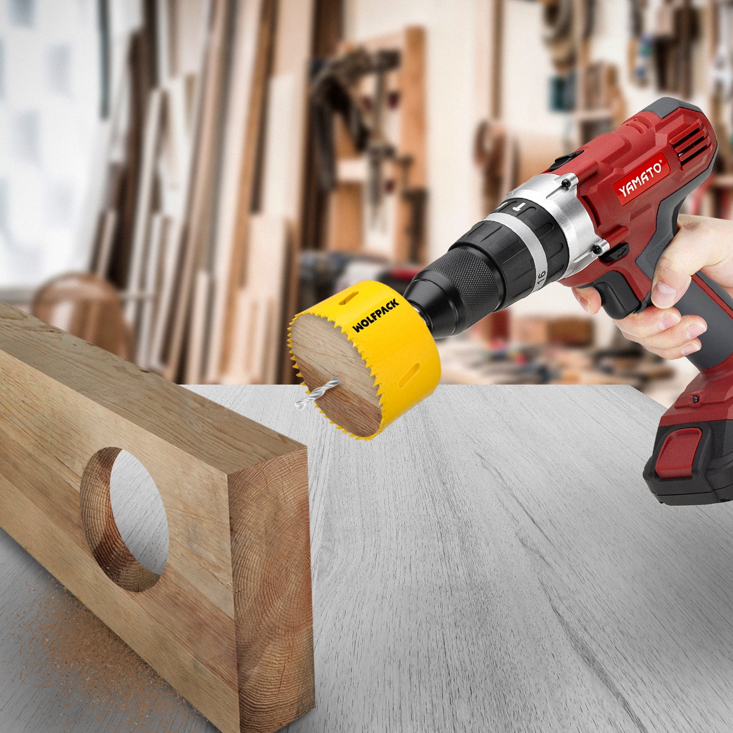 Serra de coroa bimetálica Ø 59 mm. Base Reforçada e Temperada Térmica. Coroa de madeira, furos de madeira, aço, ferro, plásticos