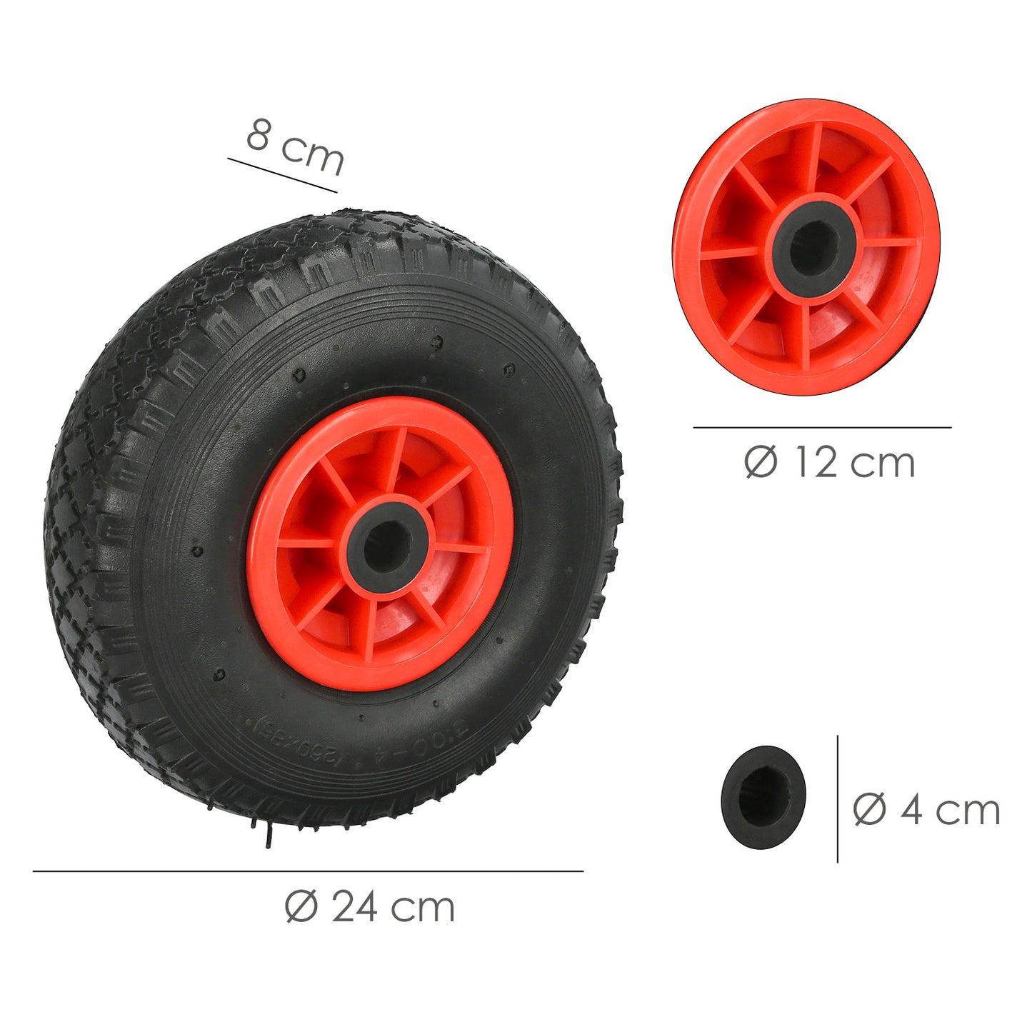 Sacos de Carrinho de Mão Borda plástica pneumática 20 mm.