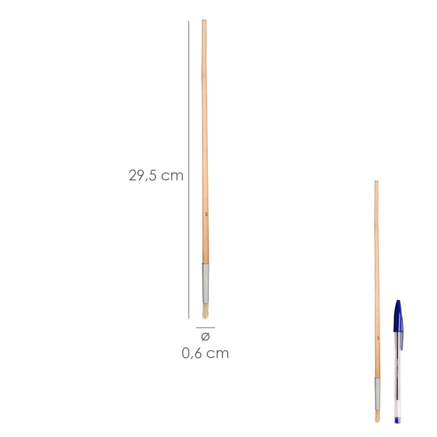 Pincel Brico Redondo de Cerdas Brancas Nº 5