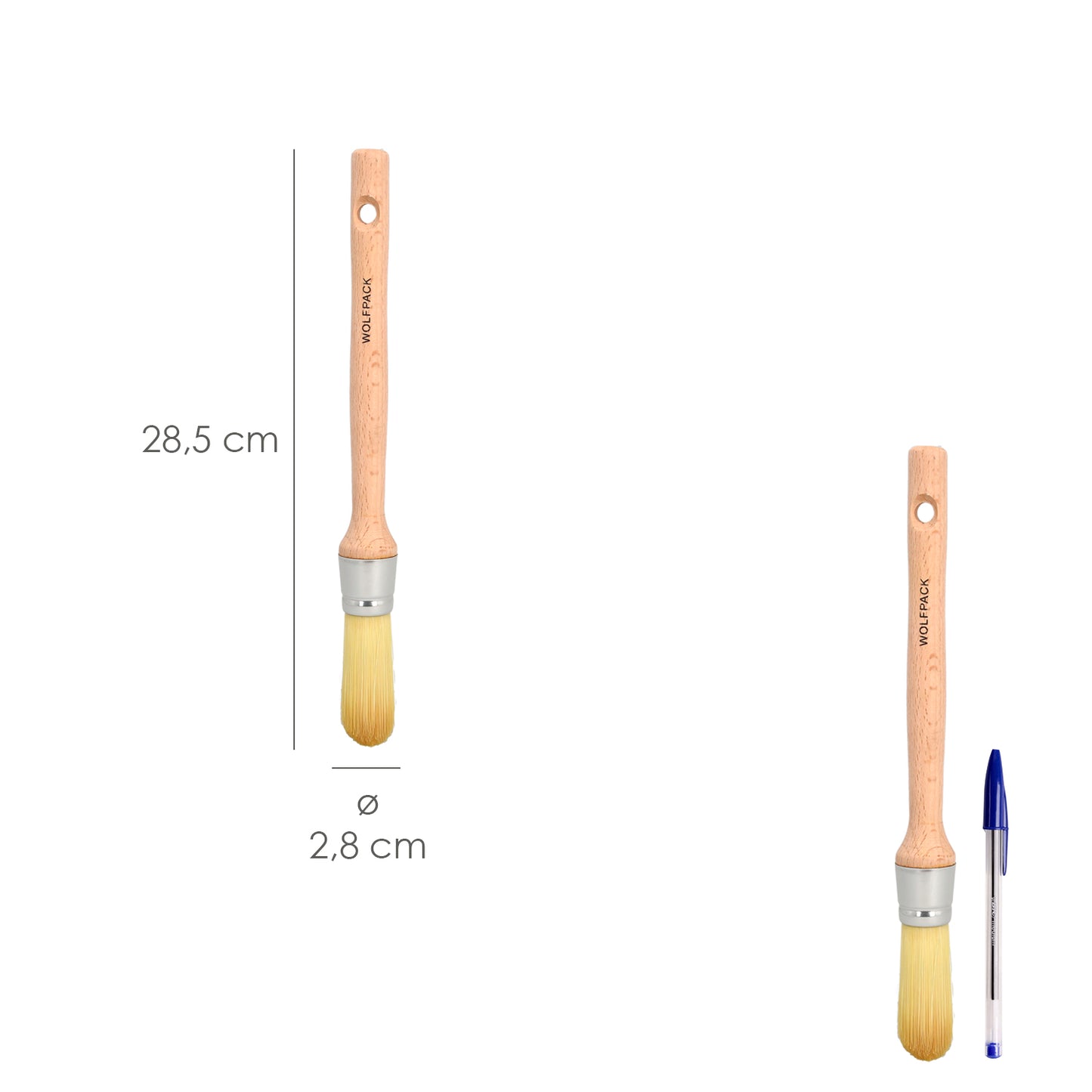 Pincel de ferro com ponteira de ferro Wolfpack nº 6
