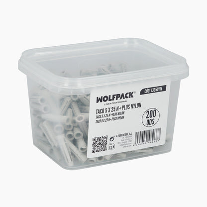 Taco 5 x 25 N+plus Nylon Caja 200 Uds.