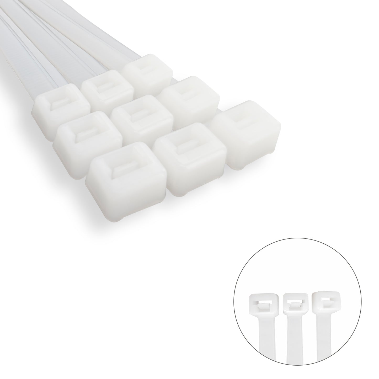 Cabeçada 100% Nylon. Branco / Cor Natural 2,5 x 160 mm. 100 pedaços. Braçadeira Plástica, Organizador de Cabos, Alta Resistência