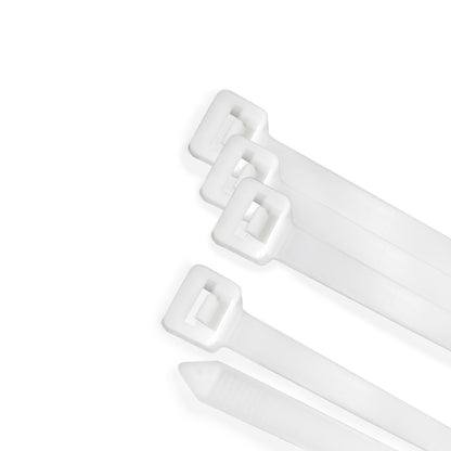 Cabeçada 100% Nylon. Cor Branco / Natural 3,6 x 370 mm. 100 pedaços. Braçadeira Plástica, Organizador de Cabos, Alta Resistência
