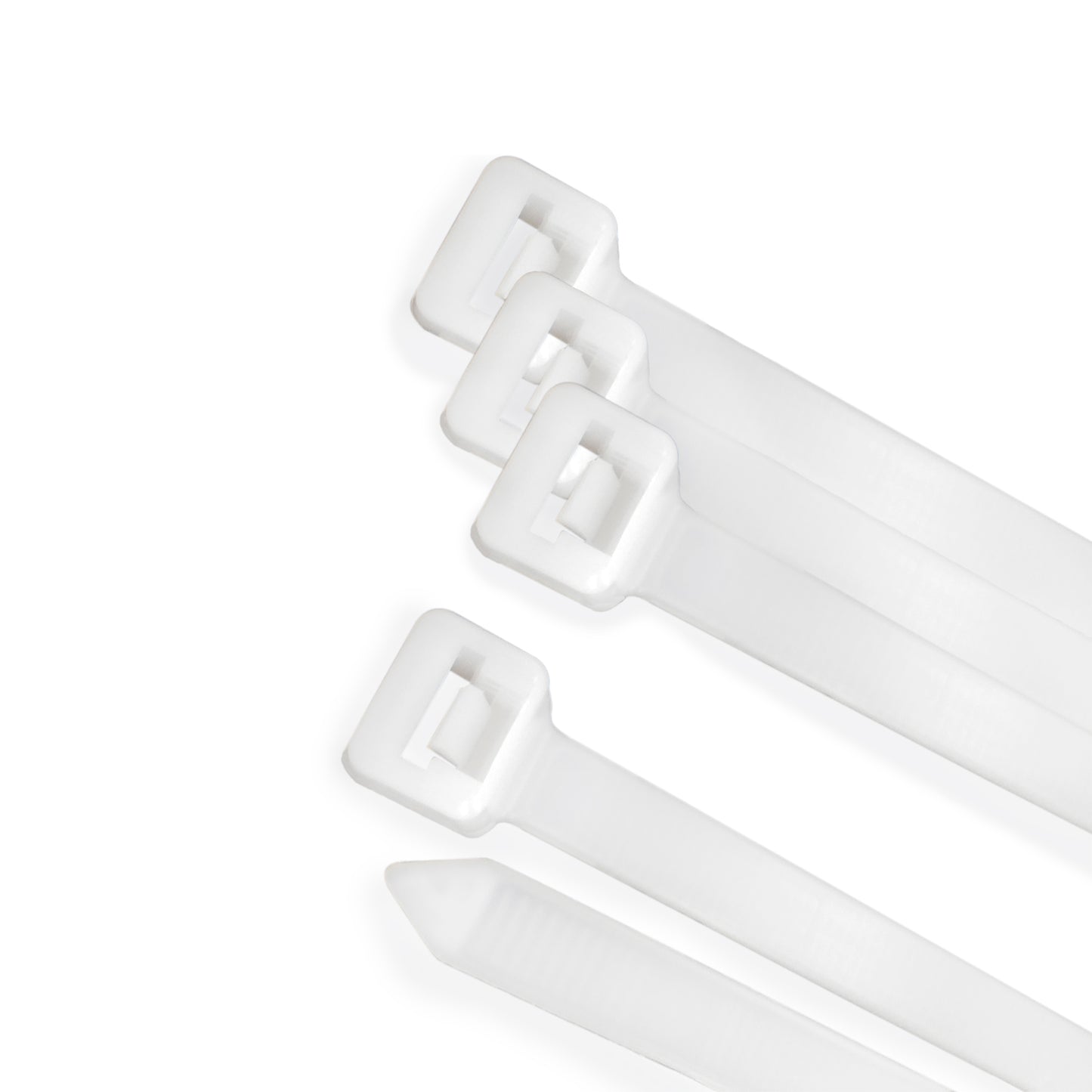 Cabeçada 100% Nylon. Branco / Cor Natural 4,5 x 360 mm. 100 pedaços. Braçadeira Plástica, Organizador de Cabos, Alta Resistência