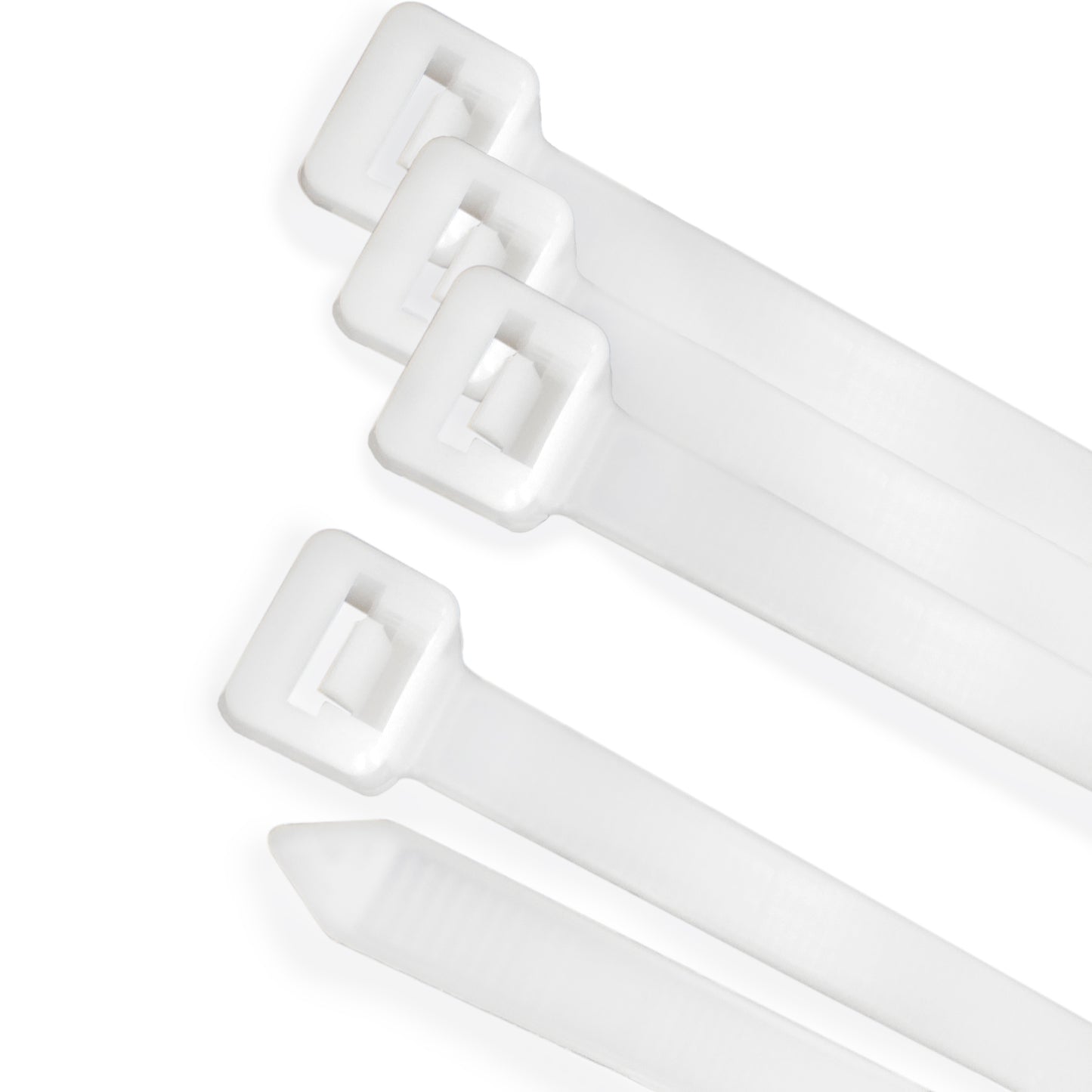 Cabeçada 100% Nylon. Cor Branco / Natural 7,5 x 360 mm. 100 pedaços. Braçadeira Plástica, Organizador de Cabos, Alta Resistência