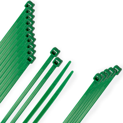 Cabeçada 100% Nylon. Cor verde 2,5 x 100 mm. Bolsa 100 Unidades. Braçadeira Plástica, Organizador de Cabos, Alta Resistência