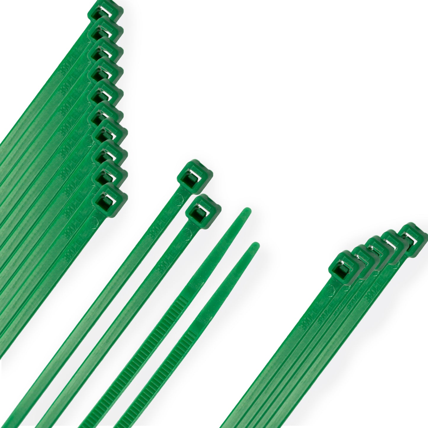 Cabeçada 100% Nylon. Cor verde 3,6 x 140 mm. Bolsa 100 Unidades. Braçadeira Plástica, Organizador de Cabos, Alta Resistência
