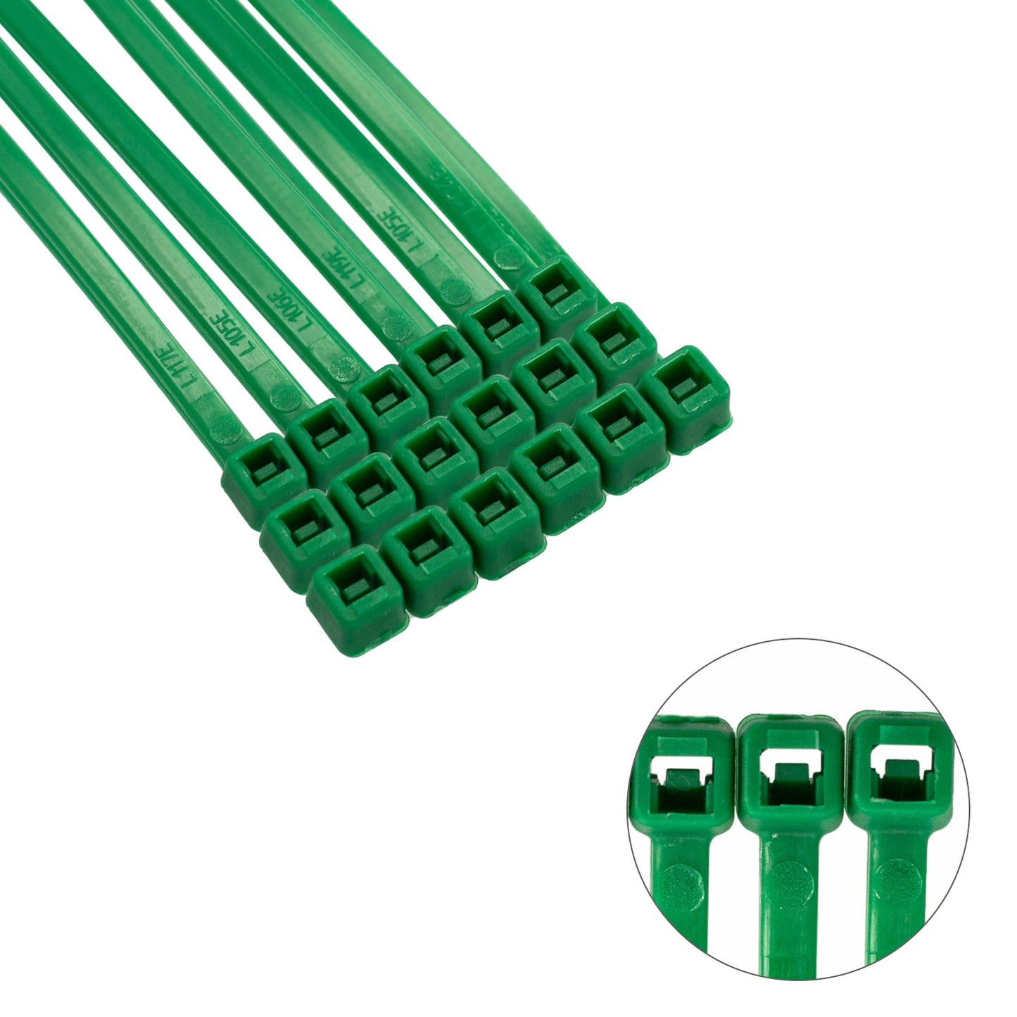 Cabeçada 100% Nylon. Cor verde 3,6 x 140 mm. Bolsa 100 Unidades. Braçadeira Plástica, Organizador de Cabos, Alta Resistência