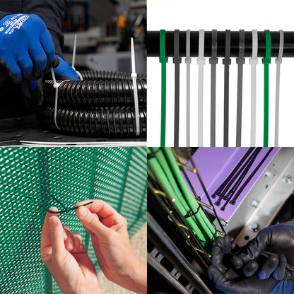 Cabeçada 100% Nylon. Cor verde 3,6 x 140 mm. Bolsa 100 Unidades. Braçadeira Plástica, Organizador de Cabos, Alta Resistência