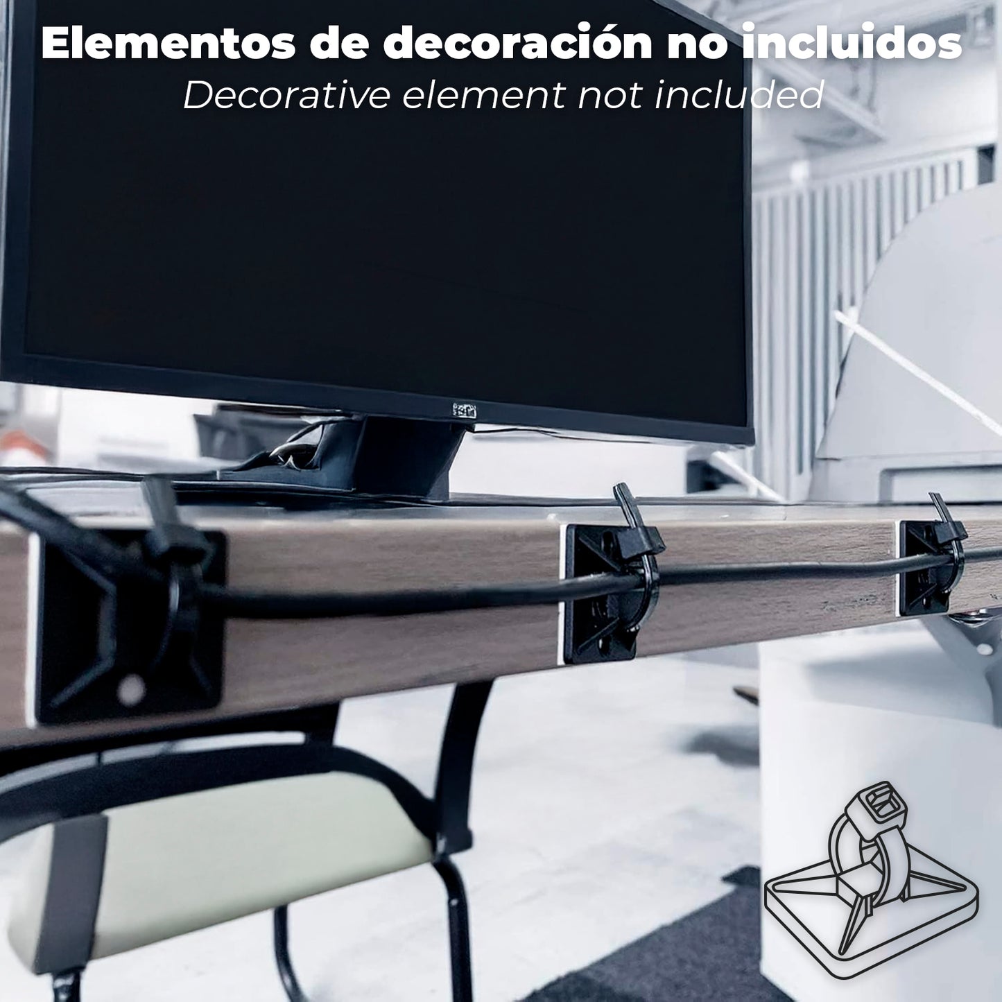 Base Adhesiva Para Bridas 19x19 mm. Negra Bolsa 100 Unidades
