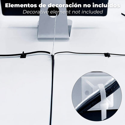 Base Adhesiva Para Bridas 19x19 mm. Blanca Bolsa 100 Unidades