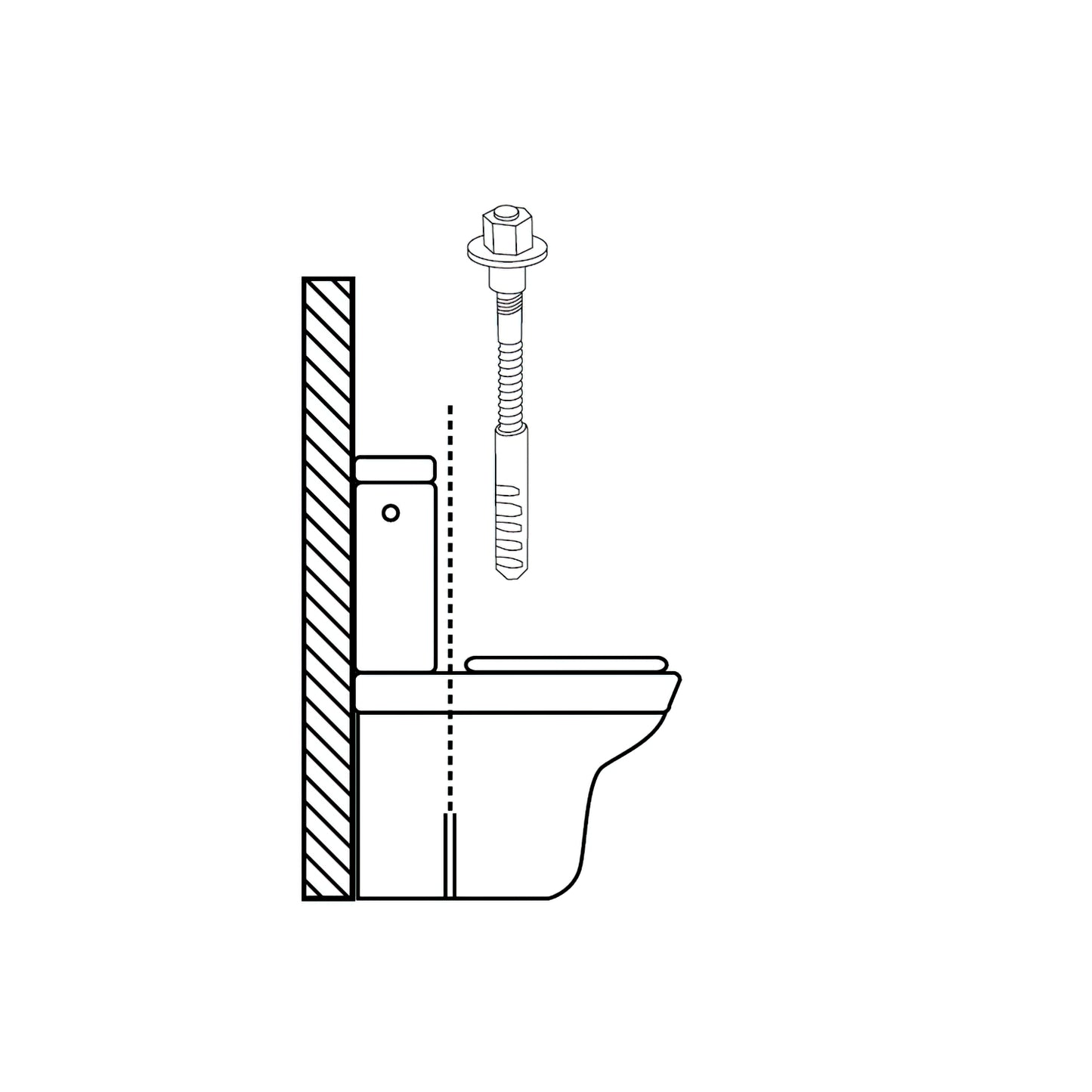 Kit Sanitário para Fixação Sanitária 5x75 mm. Dicromato (2 peças)