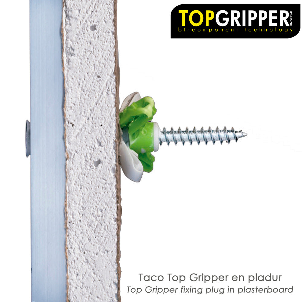 Cubo Topgripper Bimaterial Com Parafusos Ø 6 mm. Plugue de ancoragem universal de 250 peças, plugue de concreto, plugue de pladur