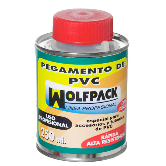 Pegamento PVC  Wolfpack  Con Pincel   250 ml.