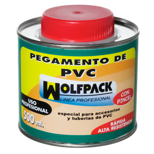 Pegamento Pvc  Wolfpack  Con Pincel 500 ml.