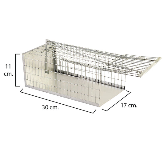 Trampa Ratas Jaula Metal Completa 30 x 17 x 11 cm.