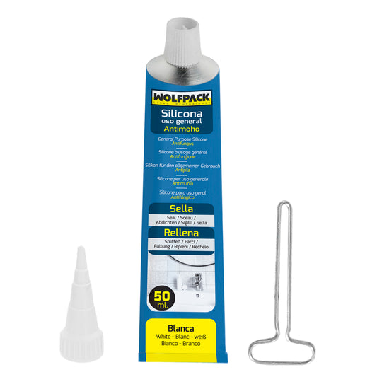 Tubo antimofo de silicone ácido 50 cc. Branco