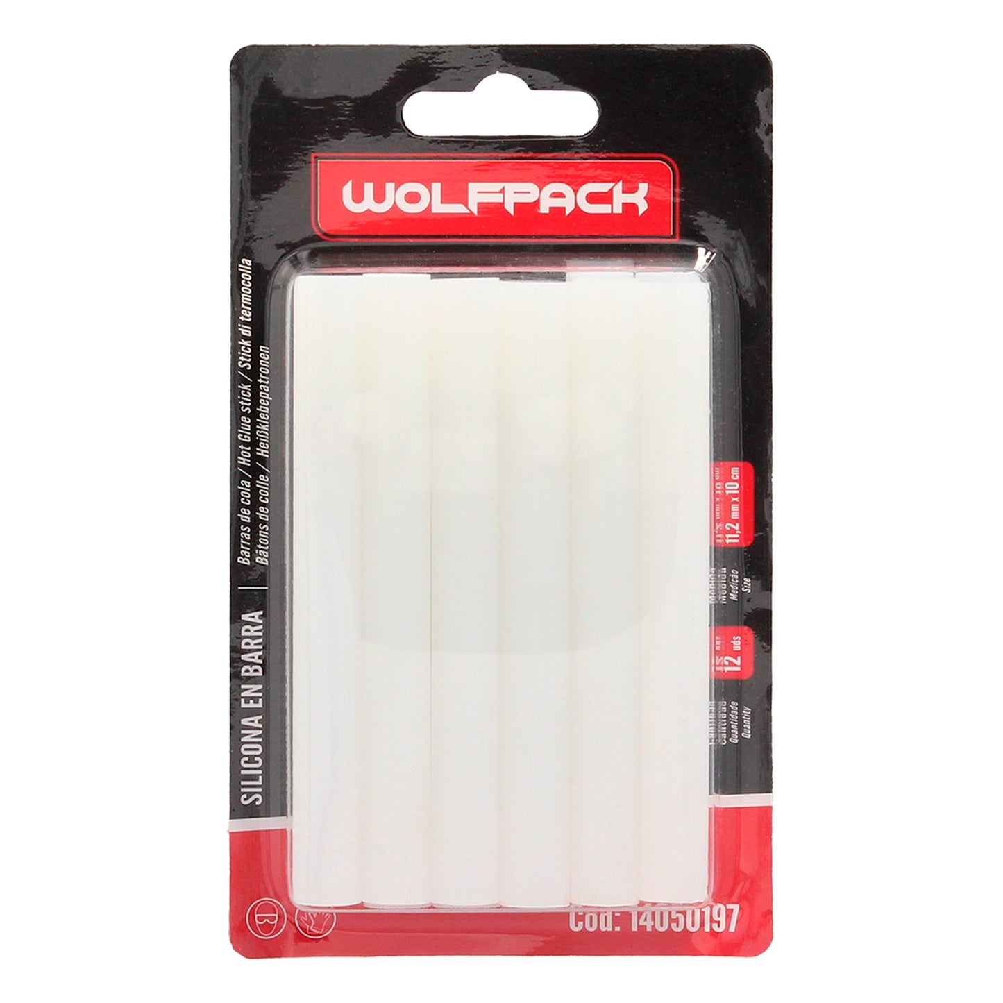 Barras De Pegamento Caliente Ø 11,2 mm. Blister 12 Unidades. Barras Silicona, Pegamento Pistola Termofusible, Silicona Pistola