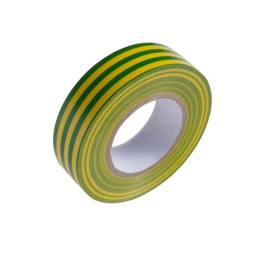 Fita isolante 20 m. x 19mm. Amarelo / Verde Uso doméstico