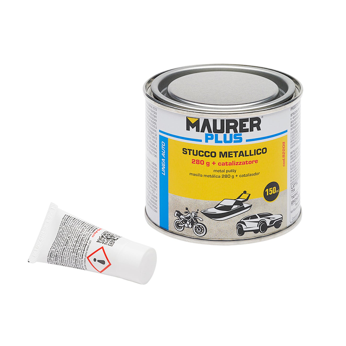 Masilla Reparadora Metales 325 Ml. Con Endurecedor. Masilla Metal, Masilla Reparacion Coches, Masilla Metalica.
