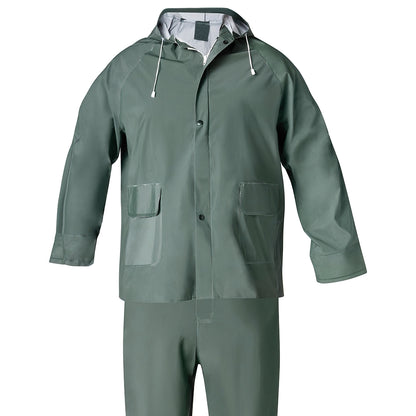 Fato impermeável de pvc verde tamanho 9-XXL