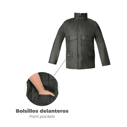 Fato de poliuretano verde à prova d'água tamanho 9-XXL