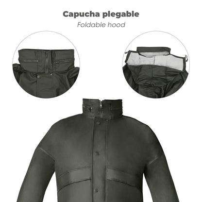 Fato de poliuretano verde à prova d'água tamanho 9-XXL