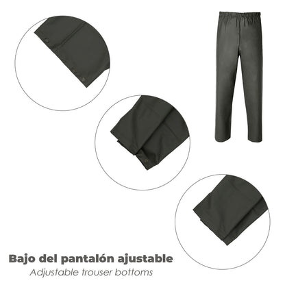 Fato de poliuretano verde à prova d'água tamanho 9-XXL