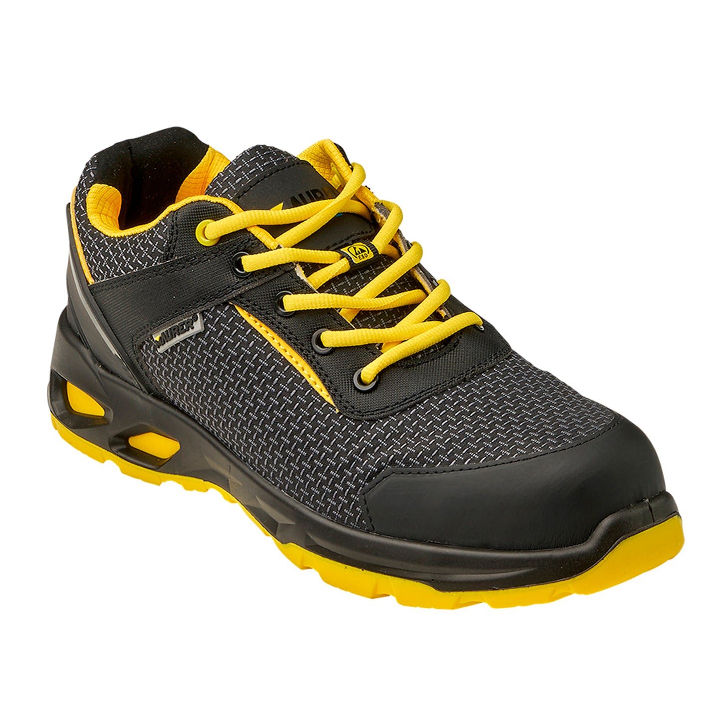 Zapatos Bajo Seguridad Maurer S3L Modelo Amerina Antideslizante con Suela Composite y Resistencia a los Hidrocarburos Talla 39