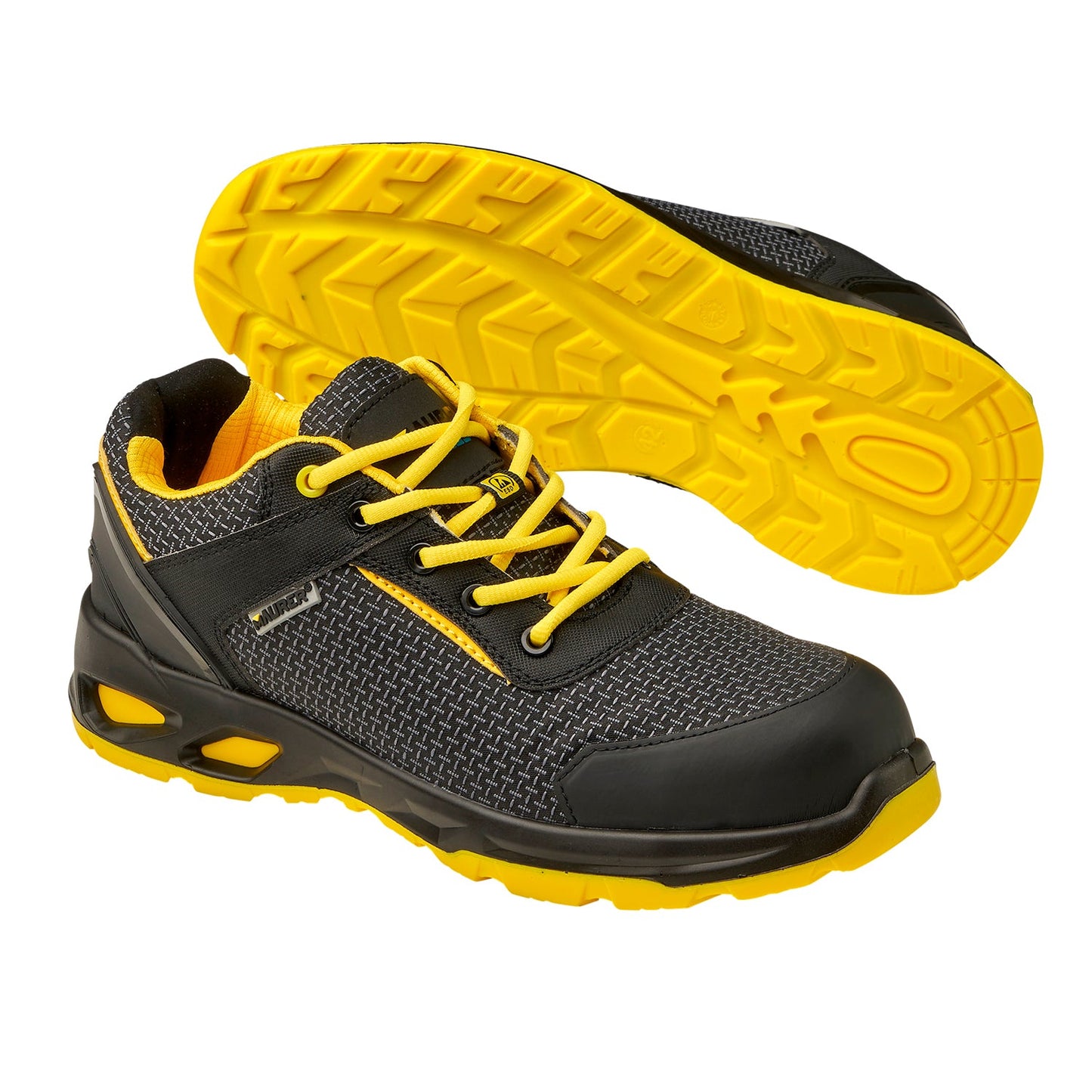 Zapatos Bajo Seguridad Maurer S3L Modelo Amerina Antideslizante con Suela Composite y Resistencia a los Hidrocarburos Talla 46