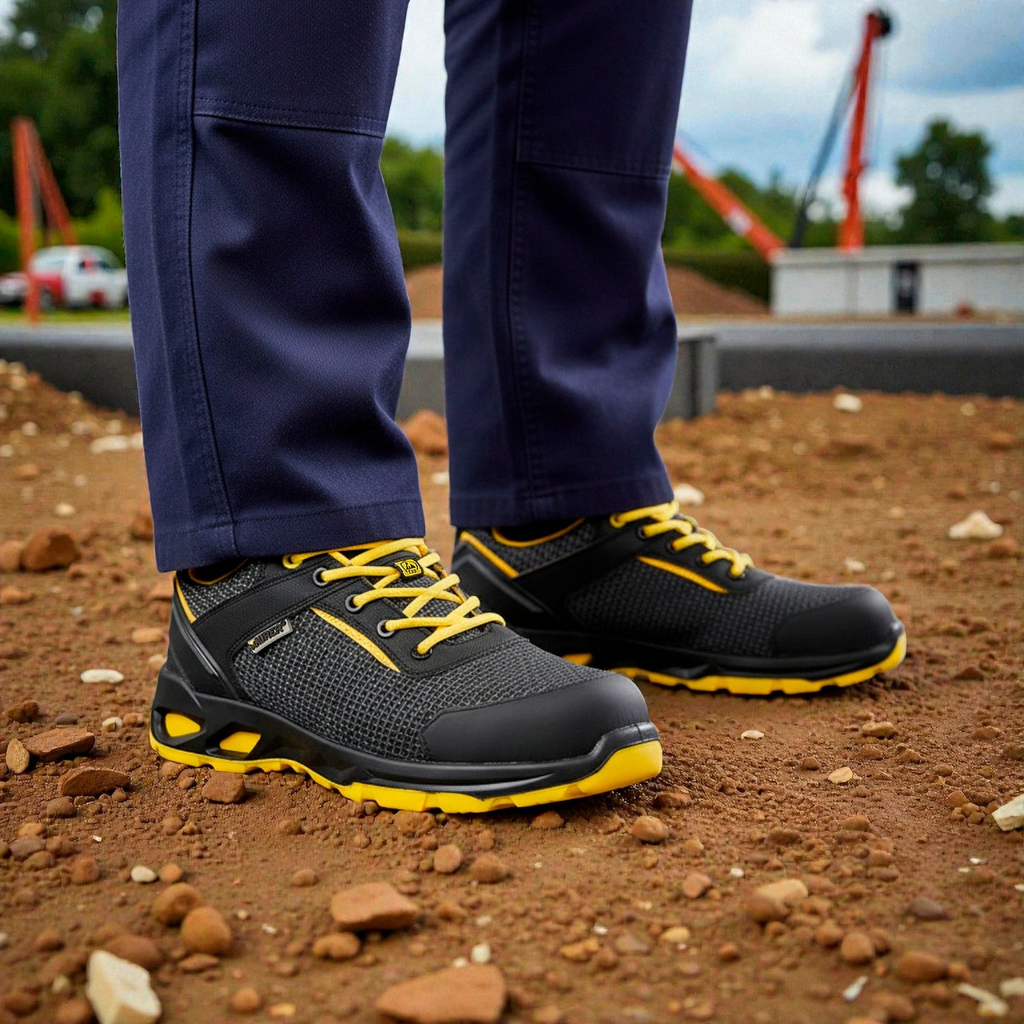 Zapatos Bajo Seguridad Maurer S3L Modelo Amerina Antideslizante con Suela Composite y Resistencia a los Hidrocarburos Talla 46