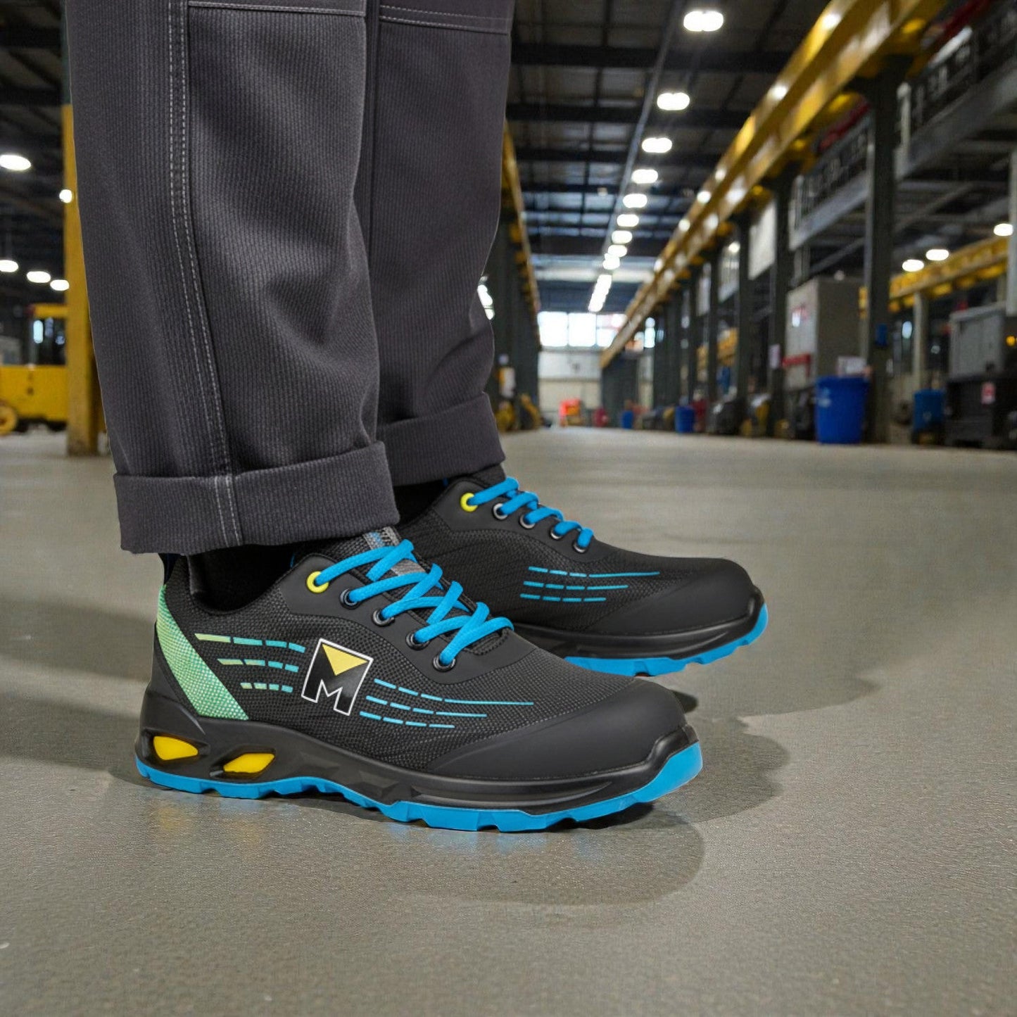 Deportiva Seguridad Maurer S3L Modelo Lapis Antideslizante con Suela Composite y Resistencia a los Hidrocarburos Talla 42.