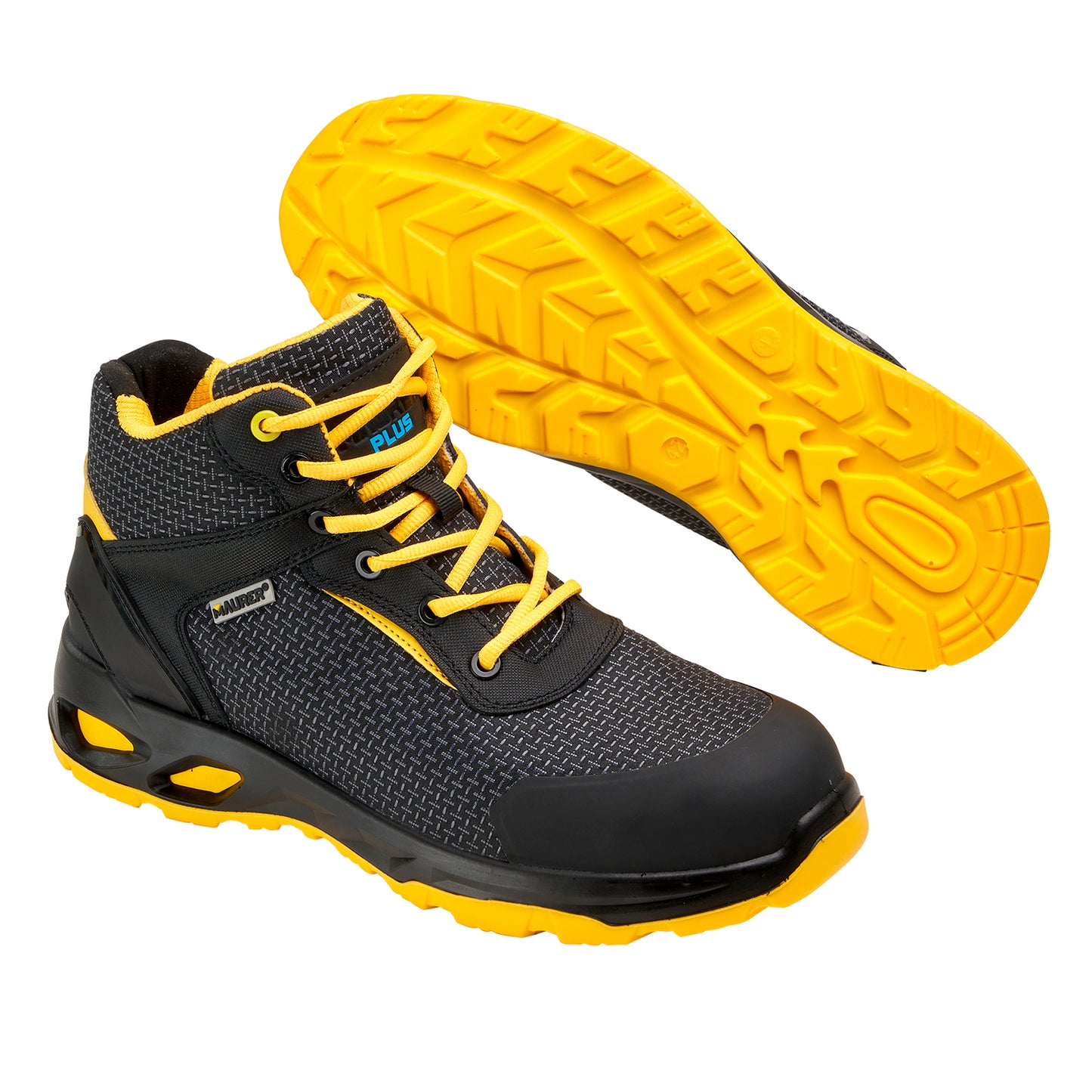 Botas Seguridad Maurer S3 Modelo Amerina Antideslizante con Suela Resistente a los Hidrocarburos. Talla 43.
