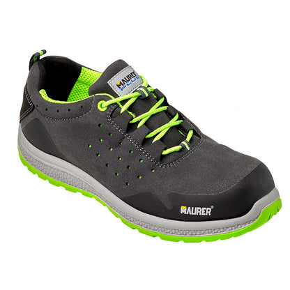 Deportiva Seguridad Maurer S1 Modelo Resia Antideslizante con Suela Resistente a los Hidrocarburos Talla 40.