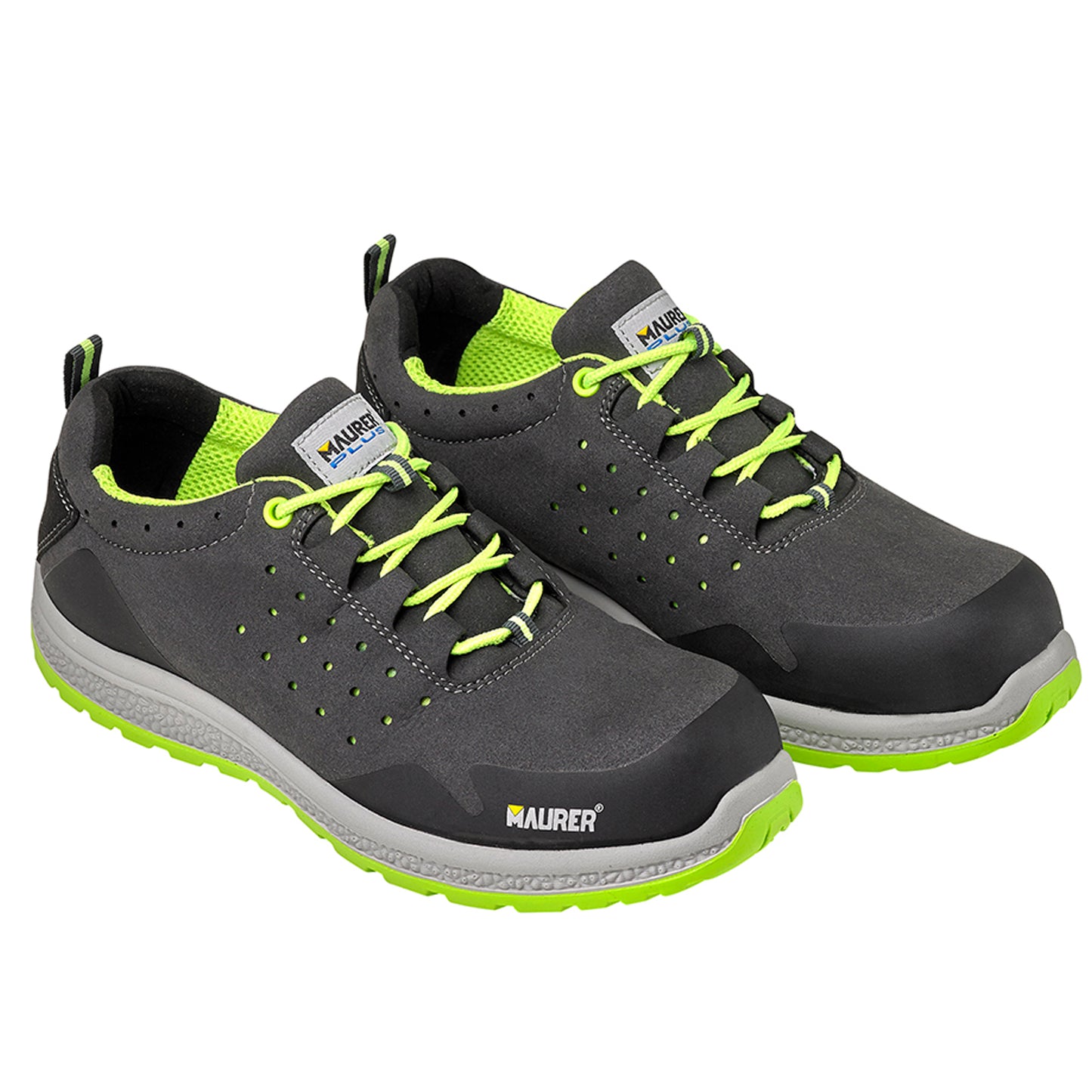 Deportiva Seguridad Maurer S1 Modelo Resia Antideslizante con Suela Composite y Resistencia a los Hidrocarburos Talla 42.