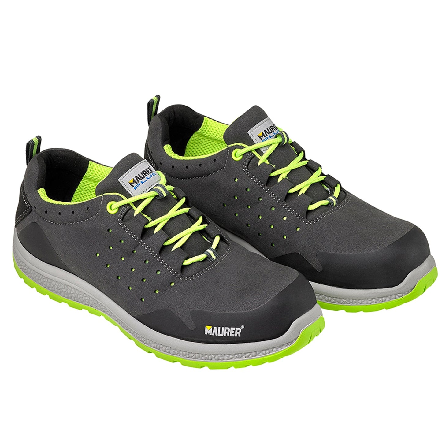 Deportiva Seguridad Maurer S1 Modelo Resia Antideslizante con Suela Resistente a los Hidrocarburos Talla 42.