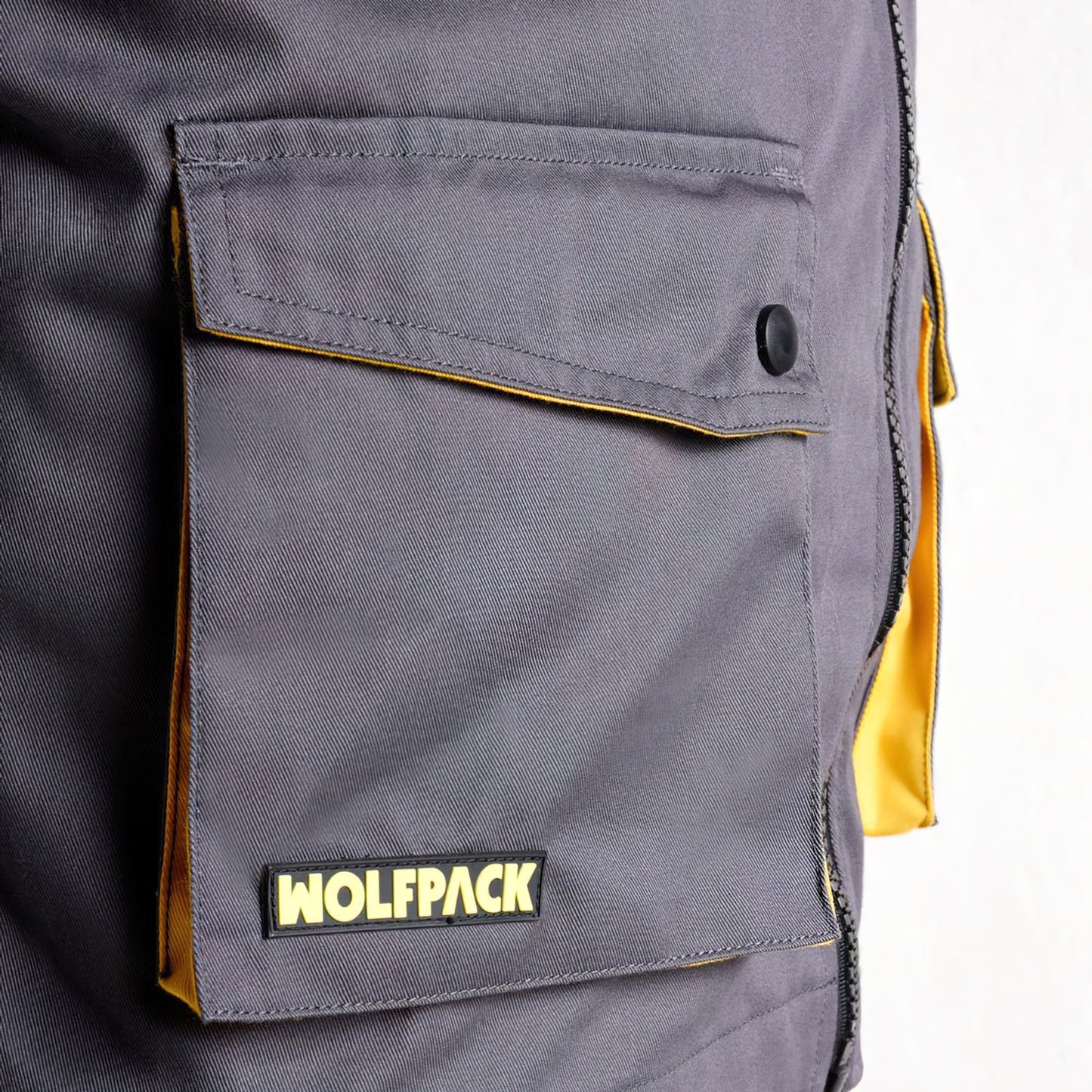 Jaqueta de trabalho cinza/amarela tamanho 52/54 L