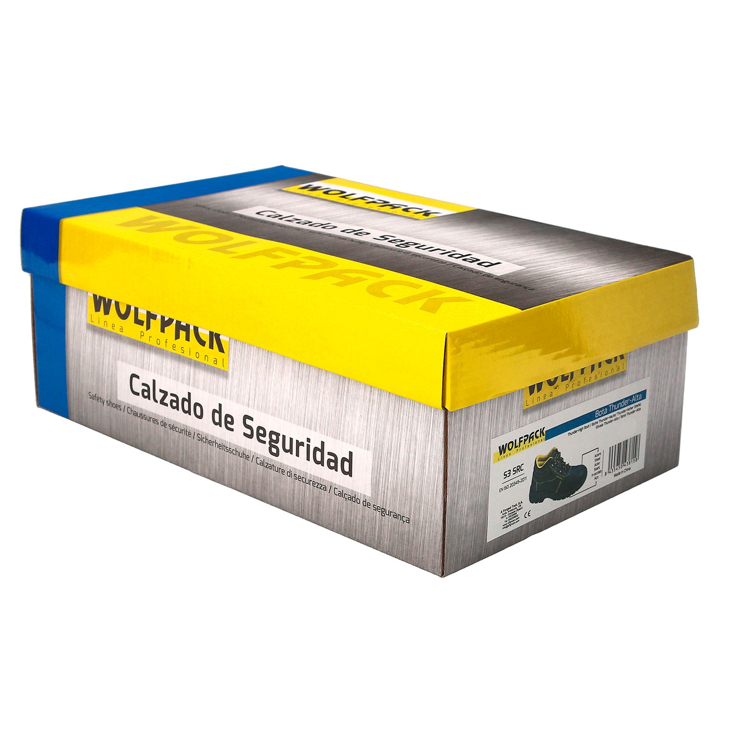 Botas de Segurança S3 Black Leather Wolfpack Nº 44 Roupa de Trabalho, Calçado de Segurança, Botas de Trabalho. (Par)