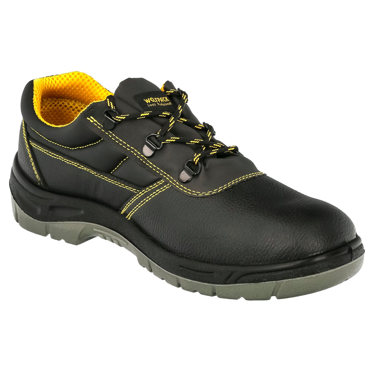 Calçado de Segurança S3 Black Leather Wolfpack Nº 41 Vestuário de Trabalho, Calçado de Segurança, Botas de Trabalho. (Par)