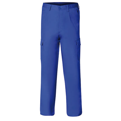 Calça de Trabalho Longa, Cor Azul, Multi-bolsos, Resistente, Tamanho 42