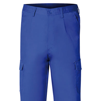 Calça de Trabalho Longa, Cor Azul, Multi-bolsos, Resistente, Tamanho 52