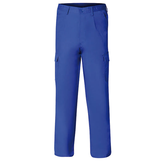 Calça de Trabalho Longa, Cor Azul, Multi-bolsos, Resistente, Tamanho 56